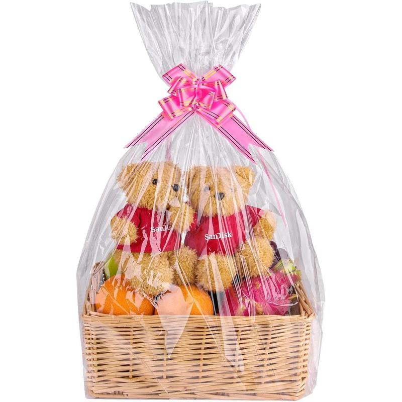 12 Packs Large Cellophane Bags, 24"x30" Clear Basket Bags for Baskets Cellophane Wrap for  2 Mil Thick