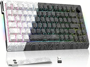 Womier Q75 75% Wireless Mechanical Gaming Keyboard with Topographic Strap,QMK/VIA Creamy Keyboard
