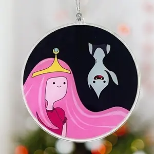Christmas Tree Ornament Princess Bubblegum Circle Design with Marceline Style Acrylic Decor for Holidays Party Decoration Tree Ornaments and Events