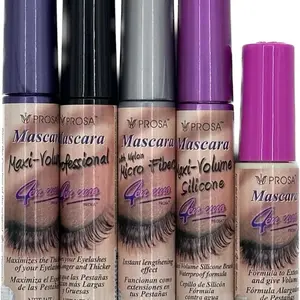 Mascara Professional Collection for Amplified Volume Complete Lash Length Deep Ebony Shade and Enduring All-Day Glamour Pack of 5 Makeup