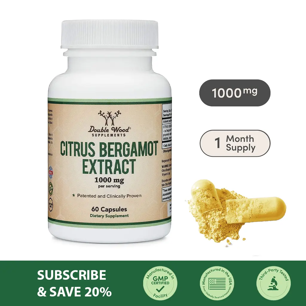 Citrus Bergamot | 1000 mg | 60 Count | Promote Arterial Function | Potent Antioxidant | Double Wood Supplements Citrus Bergamot | 1000 mg | 60 Count | Promote Arterial Function | Potent Antioxidant | Double Wood Supplements
