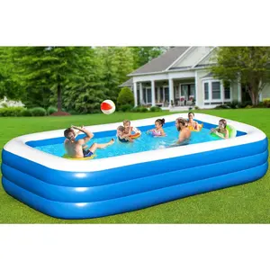 Large Inflatable Pool for Adults - 120"*70"*22" Inflatable Swimming Pool Blow-Up Pools, Oversized Thickened Heavy Duty Full-Sized Family Inflatable Pools for Backyard Outdoor Garden Outdoor Summer