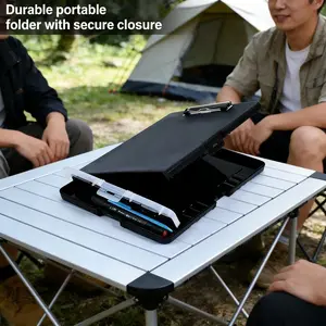 2026 New Multifunctional Foldable Folder Storage Box - Portable Office Writing Clipboard with Pen Slot, Student Exam Paper Document Organizer, Business Meeting Note-Taking Board, Large-Capacity Stationery Storage Clip, Files Organizer