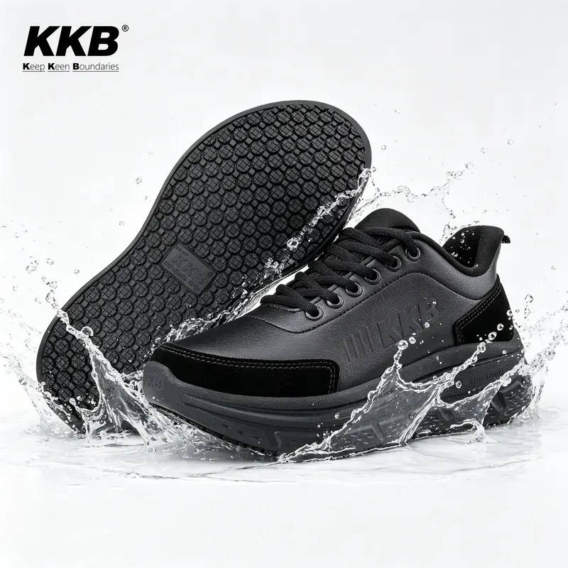 KKB Women's Graphene Leather Round Toe Slip-On Loafers - Flat Shoes, Foam Arch Support, Non-Slip, Waterproof, Ankle-Friendly, Breathable, Easy-to-Clean Footwear for Commuting, Nurse Work Walking