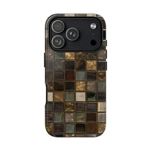 Brown Stained Glass Print Phone Case Tile Elegant Colorful Cover for iPhone 17 16 15 14 13 12 Pro Max