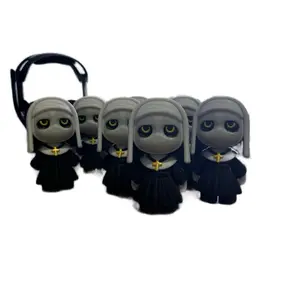 Nun Glow in the dark Flexi Horror Figurines -3D Printed Halloween Desk Toys, Horror Decor Collectibles great Gifts for Horror fans spooky Scary Decoration Figurine office home figurine  ornament
