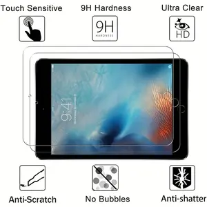 [2-pack] Suitable for iPad mini4/iPad mini5 screen protectors, scratch resistant tempered glass film, display cover, scratch resistant film, ultra-thin layer, high hardness, impact resistant layer, touch screen protector, iPad users