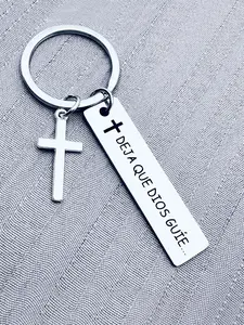 1pc Christian Keychain with Cross Pendant - Stainless Steel, Durable Faith-Inspired Accessory for Backpacks & Keys, Simple Style, Non-Textile, Perfect Religious Gift for Me, Keychain for Bags