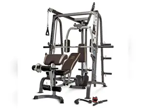 Diamond Elite Olympic Smith Cage Machine, Plate Loaded Home Gym Total Body Workout Machine (MD-9010G) Home Gym Rack Lat Pulldown System
