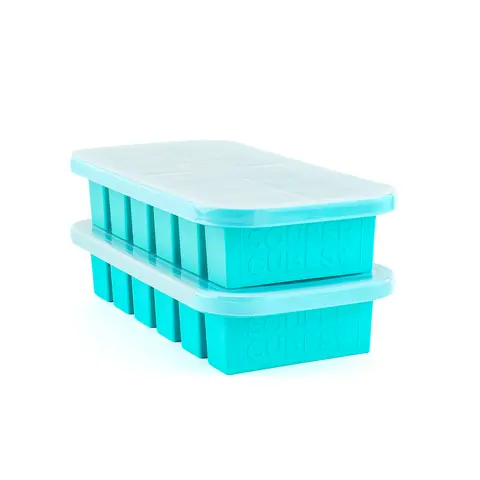 Souper Cubes Half Cup Silicone Freezer Trays with Lids, 2-Pack | 100% Platinum-Cured Silicone Freezer Meal Prep Containers, Oven and Microwave Safe, Perfect for Freezing Broth, Sauces, Sides, Rice and More, Meal Prep Essentials