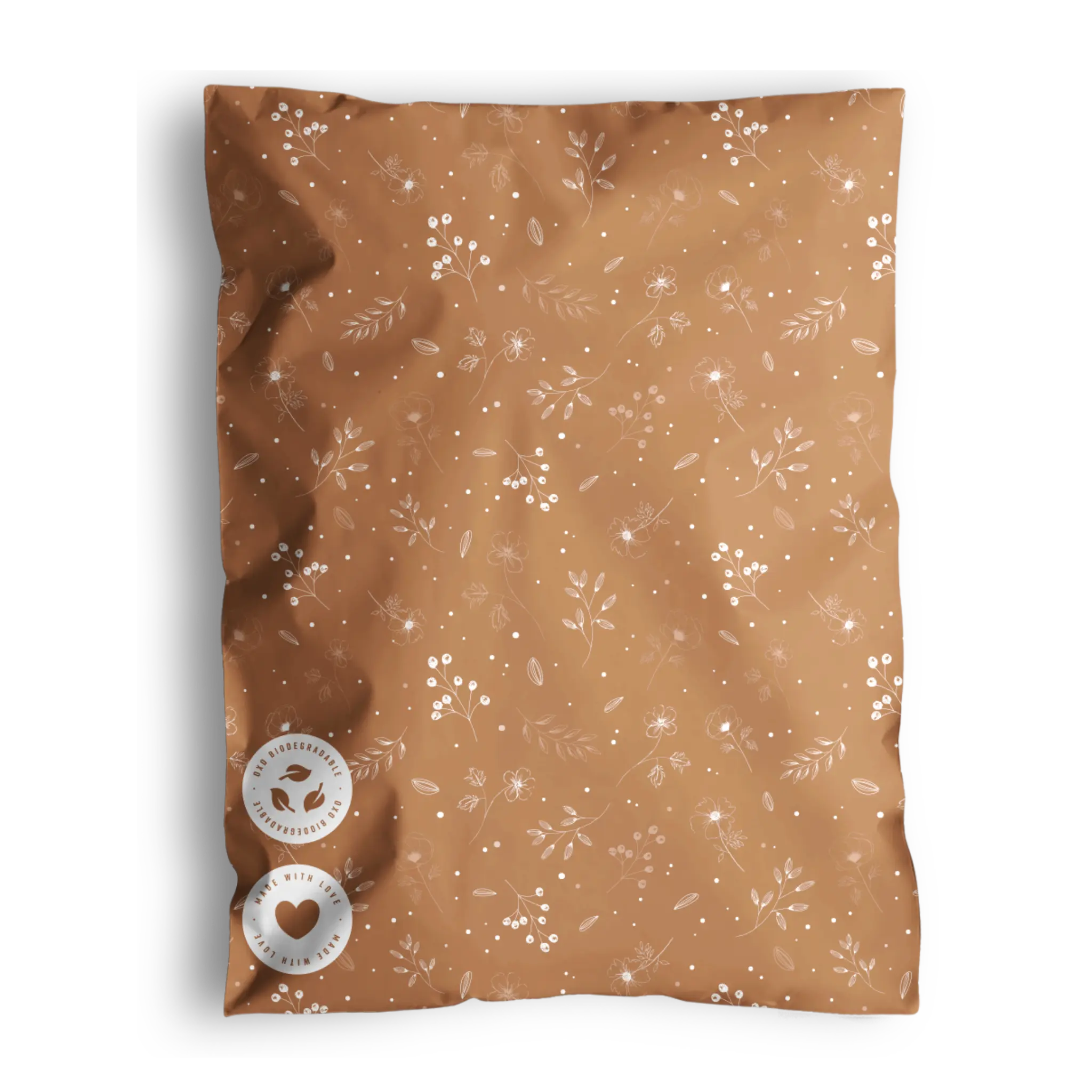 SALE - Floral 2D Chestnut Biodegradable Mailers 12" x 15.5"