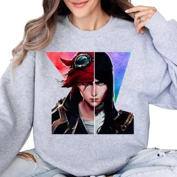 Caitvi T-shirt League Of Legends Inspired Streetwear Tee, Anime Apparel, Arcane Andise - Unisex Vintage Fan Shirt Sweater
