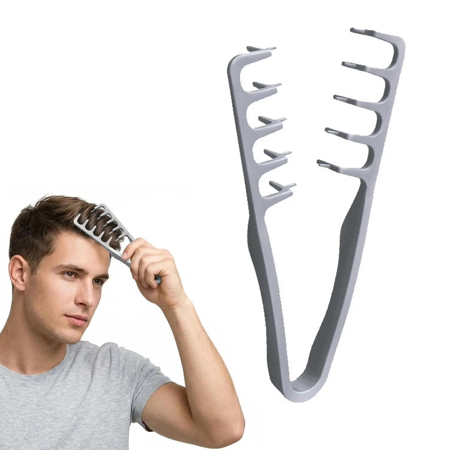 Textured Comb for Voluminous Hair, Unisex Wide Tooth Styling Tool, High Elastic Abs, Fringe Cover, Bald Head Fixer, Genuine Textured Brush, Hair Care Comb
