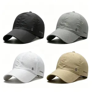 Men's Running Cap – Quick Dry Breathable Thin Baseball Hat – Duck Tongue Brim Summer Sun Hat for Fishing Outdoor Hiking – Lightweight UV Protection