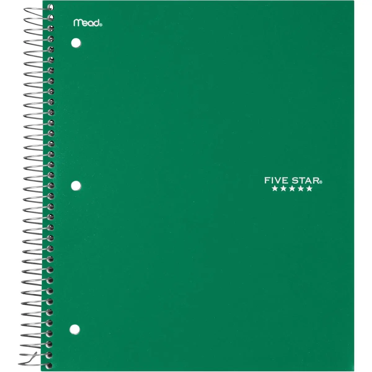Five Star  8.5 x 11.5 in. Wirebound College Ruled Notebook - 3 Subject, Green