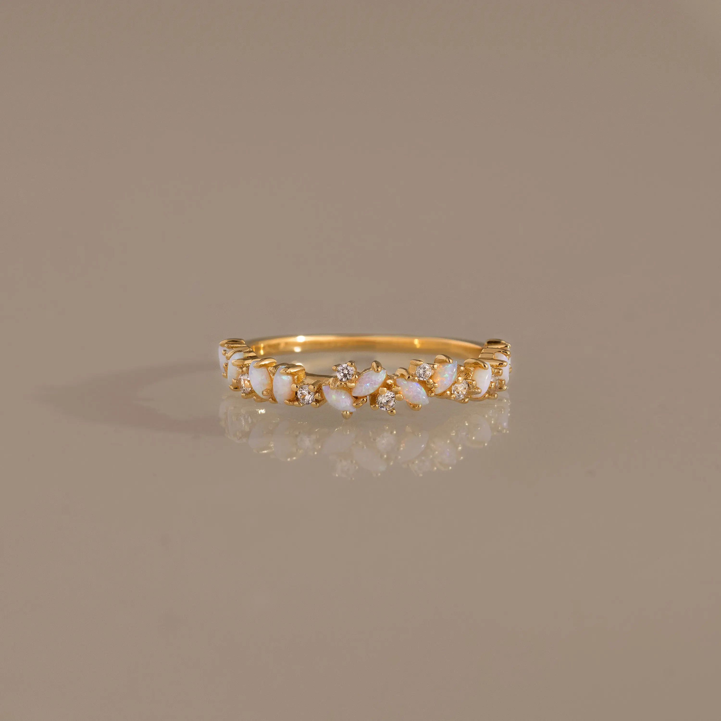 Opal Sunburst Ring by Caitlyn Minimalist - Marquise Opal Diamond Cluster Ring in 18K Gold - Dainty Opal Jewelry - Anniversary Gift for Her