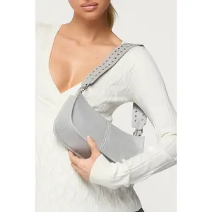 Studded Strap Faux Leather Bag