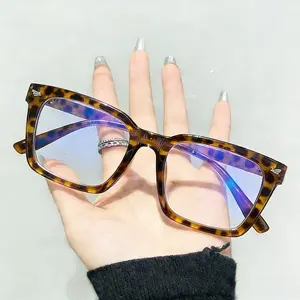Trendy Leopard Pattern Frame Eyeglasses, Fashionable Blue Light Blocking Glasses for Women & Men, Fashion Eyeglasses for Work, Daily Clothing Decor, Perfect for Student Daily Use, Fashionable Frames Glasses