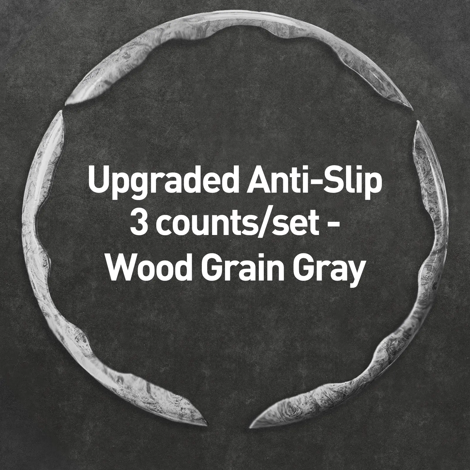 Upgraded Anti-Slip，3 counts/set-Wood Grain Gray