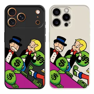 Money Bags Cartoon Pattern Phone Cases For iPhone 17 Pro Max 17Air 16 Plus 16e 15 14 13 12 11 Shockproof TPU Soft Liquid Silicone Casing Cover With Lanyard Button