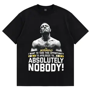 Men's UFC Conor McGregor Fighter Graphic T-Shirt - Comfy Cotton Fabric, Breathable Streetwear, TikTok Viral Fit, Unisex Summer Vibe, Casual MMA Gift for Fans
