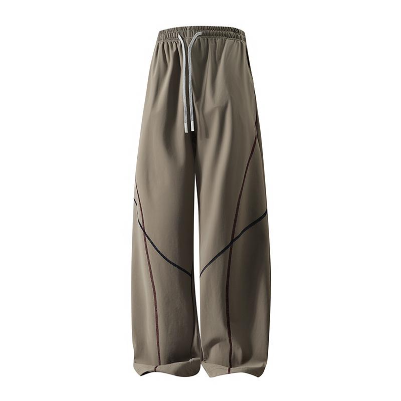 Men’s summer lightweight ice silk casual pants—loose straight cut, high elasticity, breathable and comfortable athletic pants that are very comfortable and cool to wear.