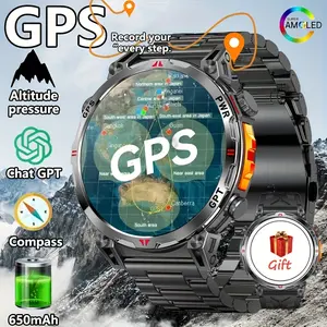 Outdoor Sports GPS Waterproof Men's Smart Watch 1.56-inch AMOLED Screen IP68 Waterproof Built-in GPS AI Dial CHATGPT Assistant 650mAh Battery