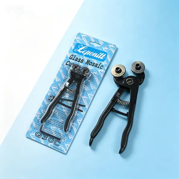 Wheeled Glass Tile Nippers Heavy Duty Mosaic Cutting Tool, Professional Texture Nippers with Comfort Grip Handles for Stained Glass, Ceramic, Stone Tile Cutting, Reusable Sharp Blades, No Glue Needed, Durable Precision Nippers for Art Craft DIY Projects