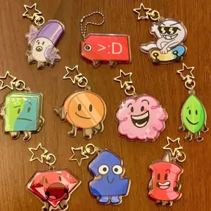 BFDI Keychains, Marker, Pricetag, Nine, Book, Coiny, Puffball, (Evil) Leafy, Ruby, One, Pin Acrylic Keychains, Cute, Durable, And Perfect For Bags, Keys, Or Gifts. Great For Daily Use Or As Thoughtful Little Gifts For Your Friends And Yourself.