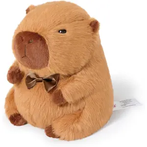 Original Capybara Microwavable Weighted Stuffed Animal Heated Capibara Plush for Warmth Comfort Period Cramps Pain Plushies Toys Gifts for Kids Dark Brown 9 inch