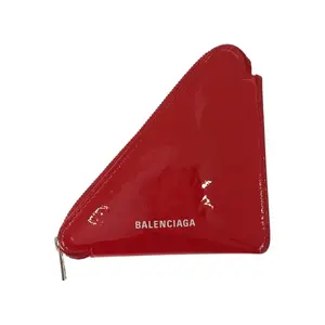 Pre-owned Balenciaga Patent Leather Small Leather Goods Triangle Coin Purse