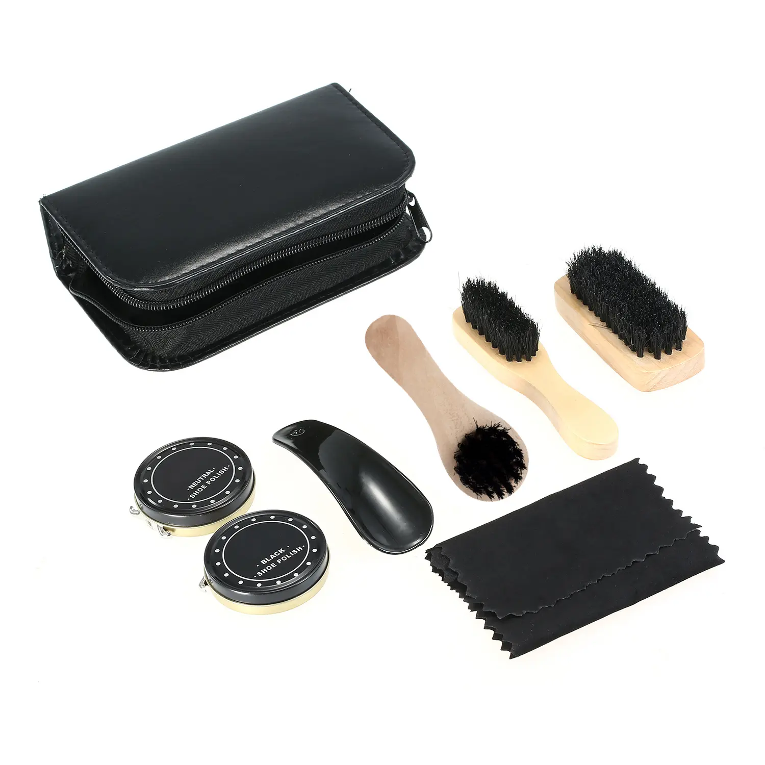 8PCS Leather Conditioner Footwear Care Kit - Portable Set with Black, Neutral Shoe Polish, Cleaning Cloth, Brushes, Waterproof Travel Case to Maintain Look of Shoes, Gift-Ready, Polishing Cloth, Birthday, Father's Day, Travel Size Products, Lightweight, W