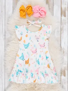 Bright Chicken Ruffle Tie Dress