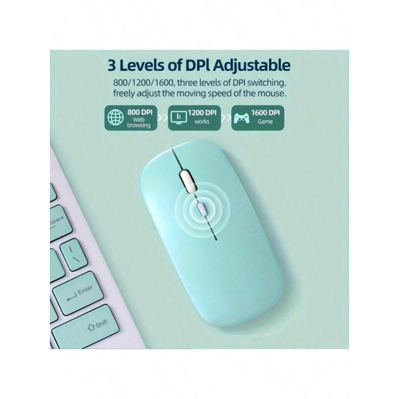 Macaron-colored plastic wireless silent mouse, suitable for iPad and laptops (batteries not included); universal wireless mouse - compatible with iPad, tablets, MatePad, Xiaomi tablets, Android, Windows tablets, laptops, and notebooks - compact and portab