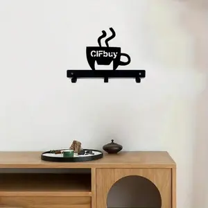 CIFbuy Wall Mounted Cup Holder Creative Metal Stylish Organizer for Kitchen Bar Storage