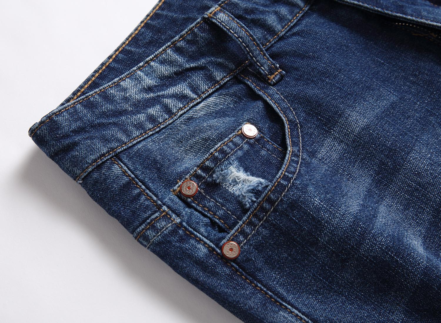 Men's Ripped Distressed Denim Shorts, Moto Biker Jeans Shorts with Broken Hole For Men