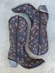 Old Gringo Brass Byroni 15" Shaft Floral Crystal Boots