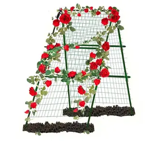 Adjustable Plant Support Cage with Trellis Netting, Metal Garden Trellis, 1 Set Foldable Cucumber Trellis Kit for Climbing Plants, Garden Supplies