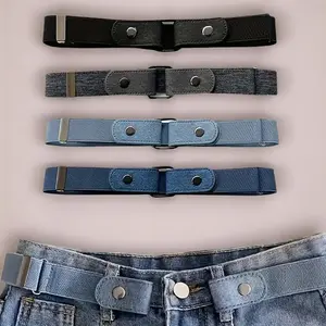 Women's Invisible Elastic Waist Belts, Elastic Stretch Belts, Polyester & Spandex Blend, Business Style Fashion Accessory, Pack of 4, Comfortable Fit
