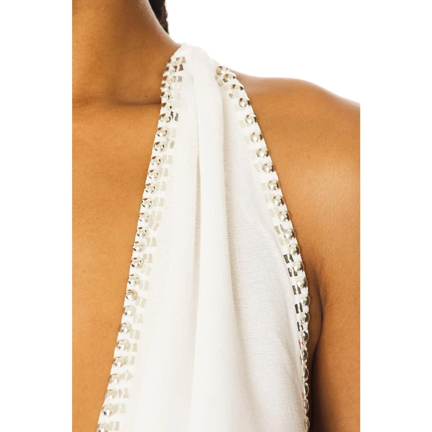 Jaded London Tatiana Backless Studded Top in White - TikTok Shop
