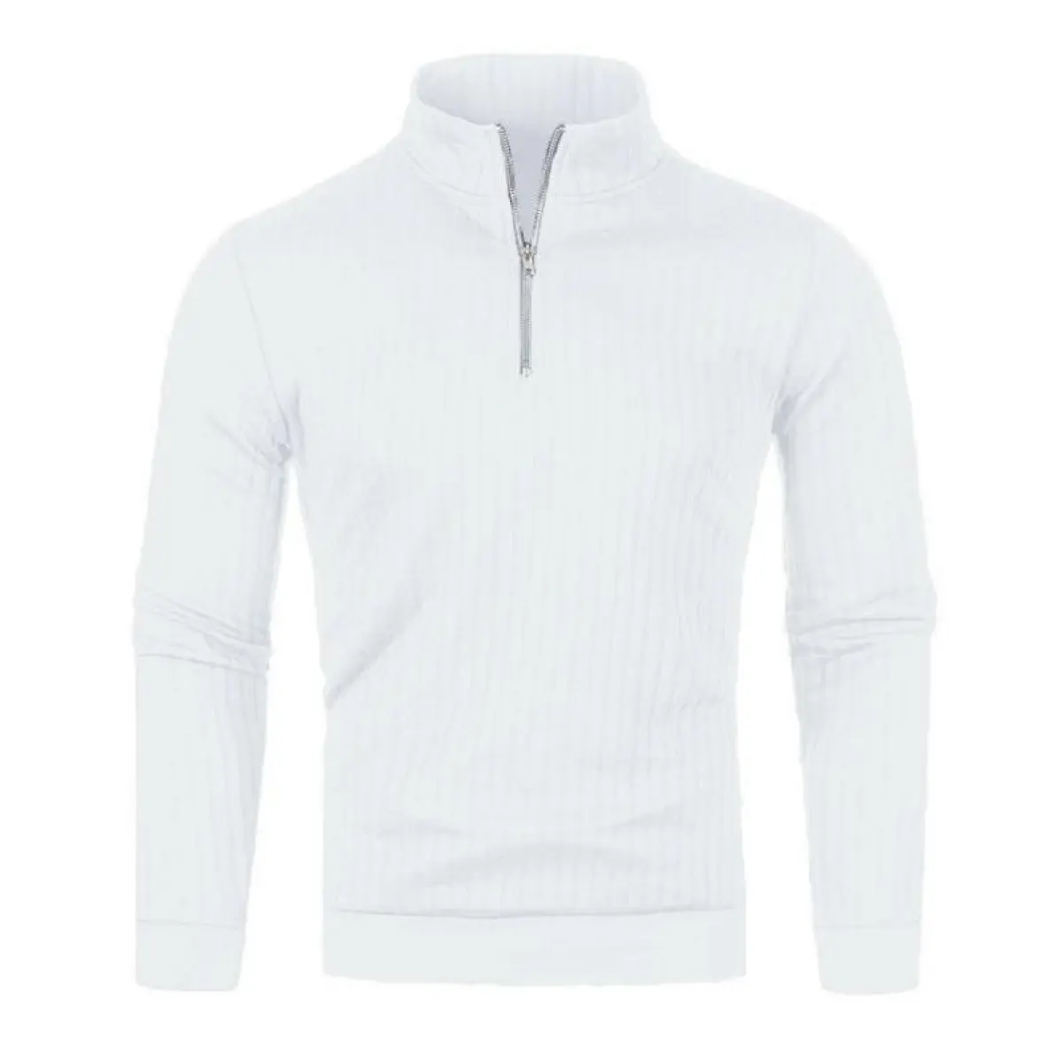 2026 Men's Half Turtleneck Zipper Sweater Autumn Loose Sweater Casual Pullover Long-sleeved Knitted Sweater White Knitwear, sweater for men, men knitwear, fashion sweater, men pullover, cozy sweater