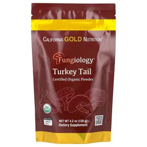 California Gold Nutrition Fungiology®, Certified Organic Turkey Tail Powder, 4.2 oz (120 g)
