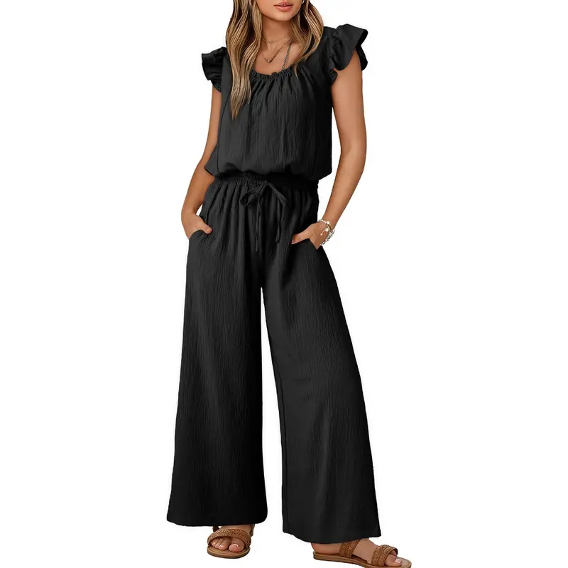 Lainey Wilson Black Ruffle Romper - Womenswear, Black Color