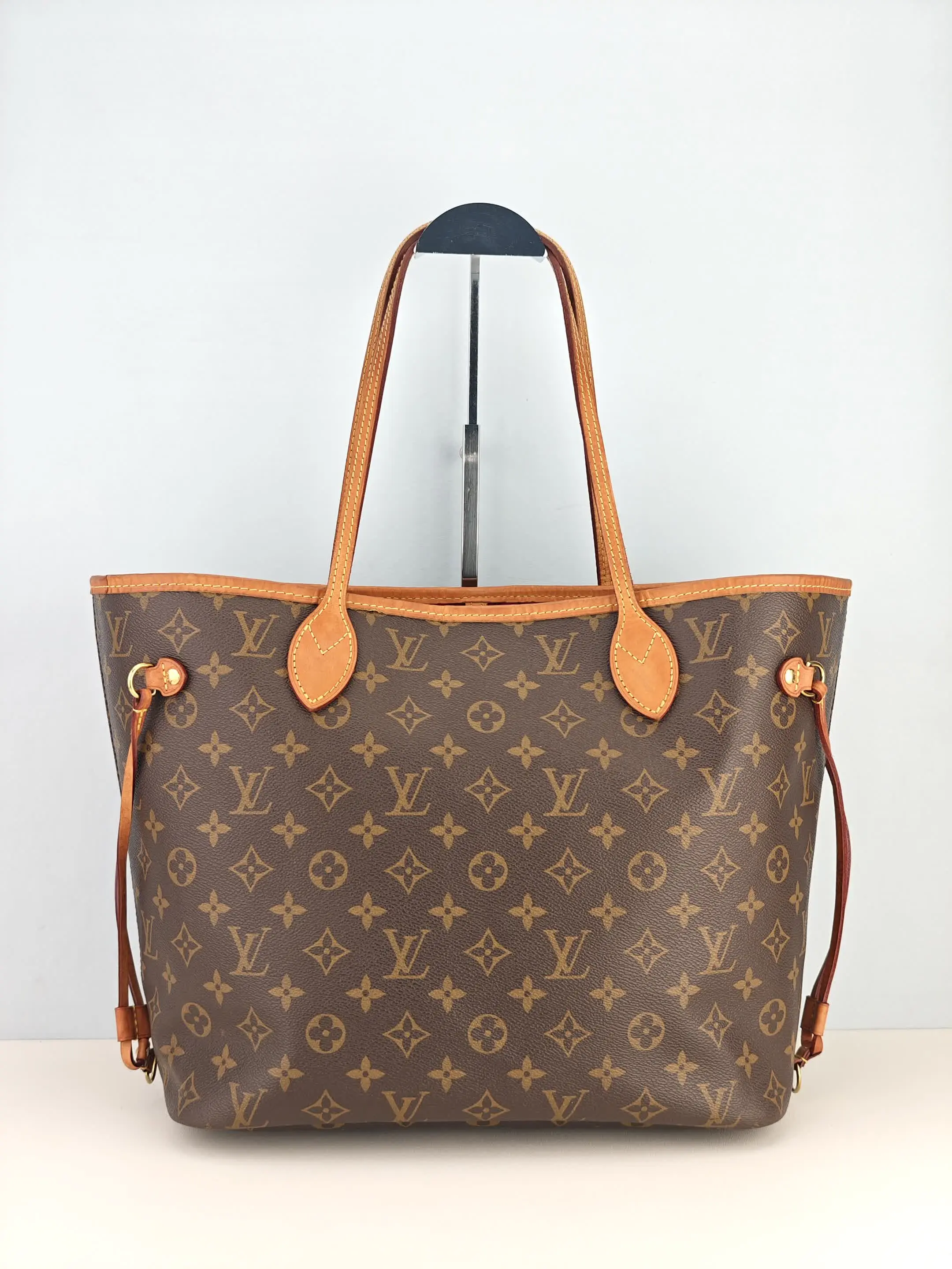 Pre-owned Monogram coated canvas with natural leather trim Shoulder Bags Louis Vuitton Neverfull MM Tote Bag【AR4280】