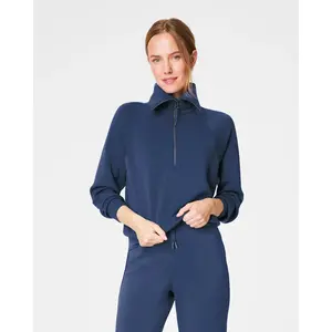 SPANX AirEssentials Half Zip in Faded Indigo