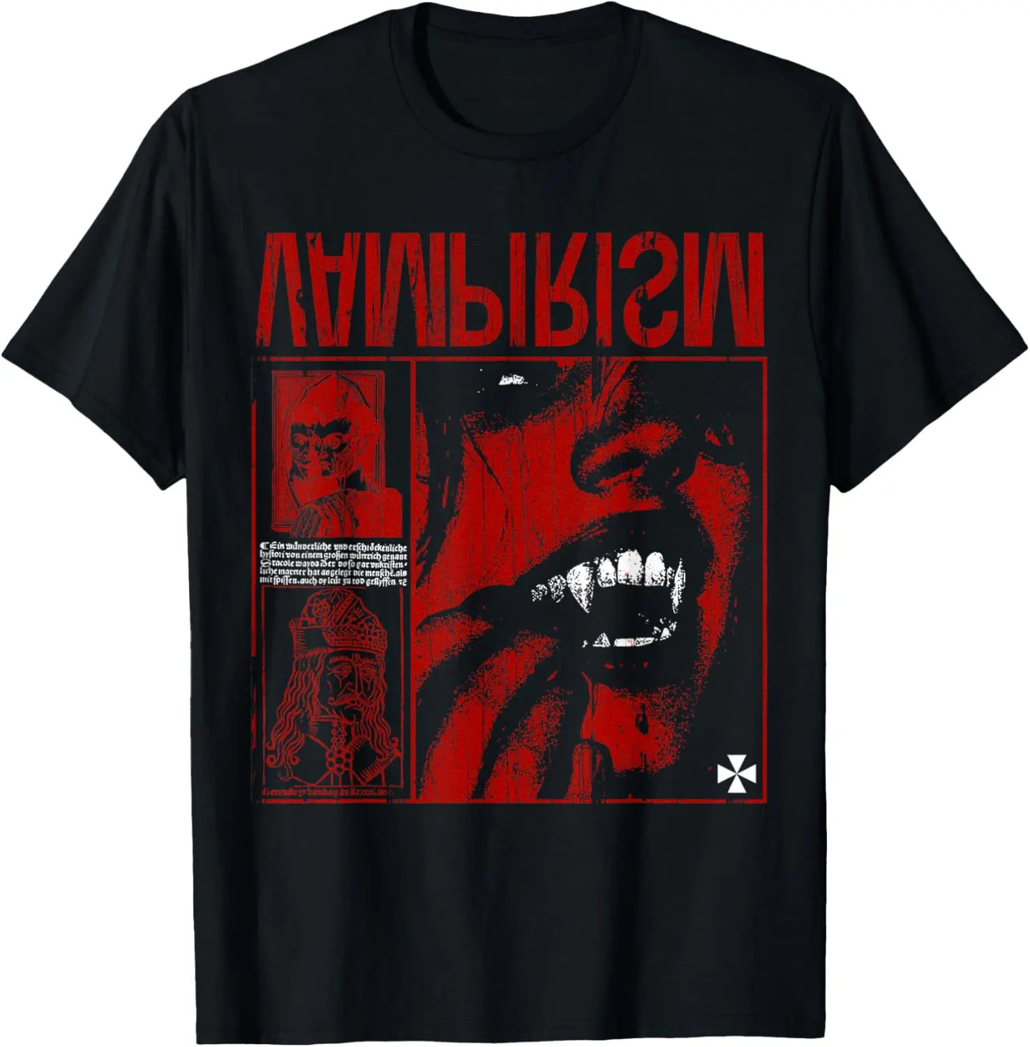 100% Cotton  Cotton Dark Gothic Black And Red Vampire Emo Y2K Grunge Streetwear T-Shirt Golf Gift T-Shirt For Men And Women