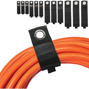 Extension Cord Wrap Organizer, 12 count Multi-Pack - 3 count of Small, Medium, Large, and XL Hook and Loop Hanger Wraps Up to 50 lbs