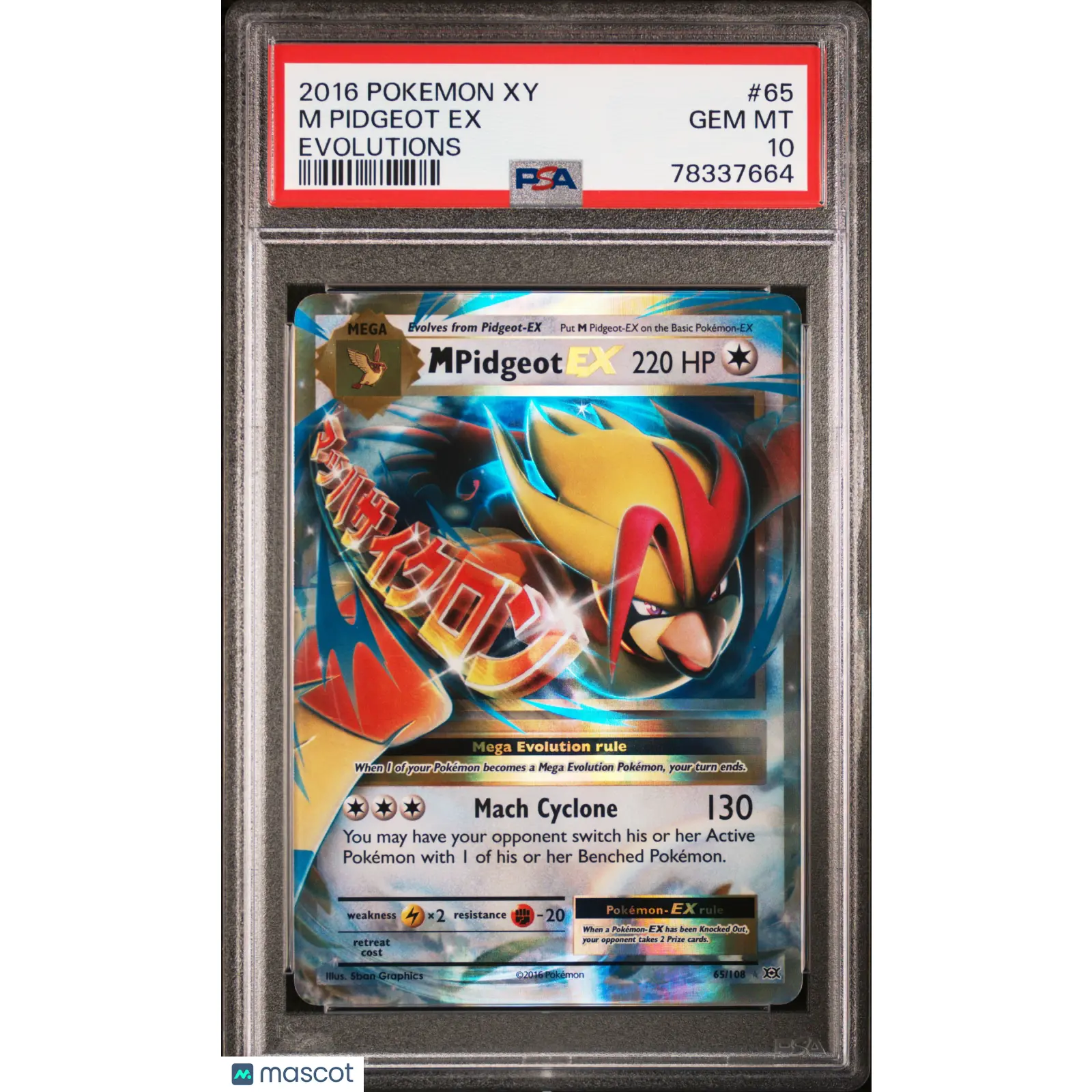 2016 Pokemon Xy Evolutions #65 M Pidgeot Ex Evolutions PSA 10