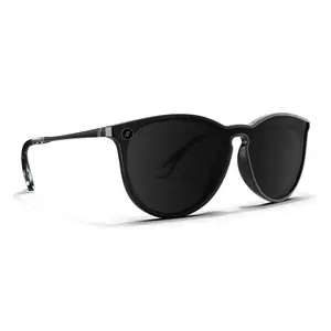 Blenders Eyewear Legend Bound Premium Polarized Sunglasses - Satin Black Frame, Black Smoke Lenses, Full Rim Design, Unisex, Wrap Around Style, High Quality, Polarized Clarity, Durable Design