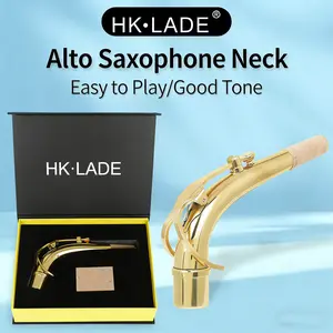 HK・LADE Paper Box Packed Alto Sax Neck, Cork Equipped Professional Accessory for Beginner Training & Performance Preparation